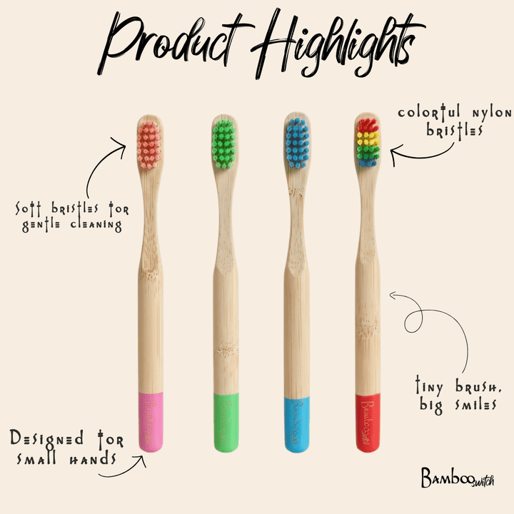 Bamboo Kids Toothbrush | Round Handle