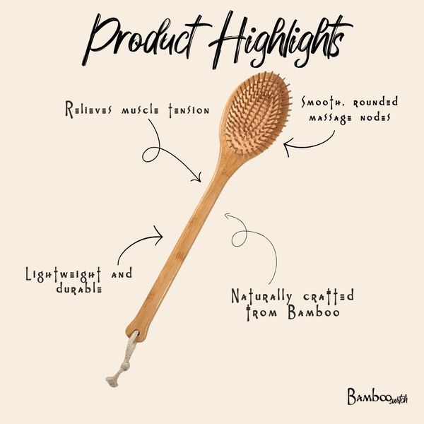 Bamboo Long Handle Back Massager