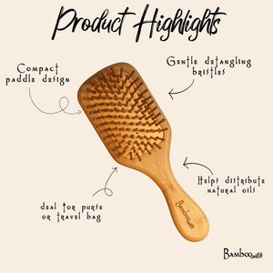 Bamboo Paddle Hair Brush | For Kids