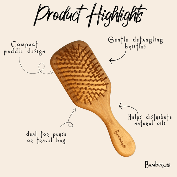 Bamboo Paddle Hair Brush | For Kids