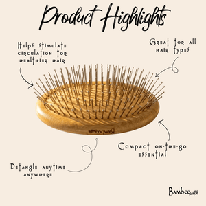Bamboo Round Hair Brush | Wired Bristles