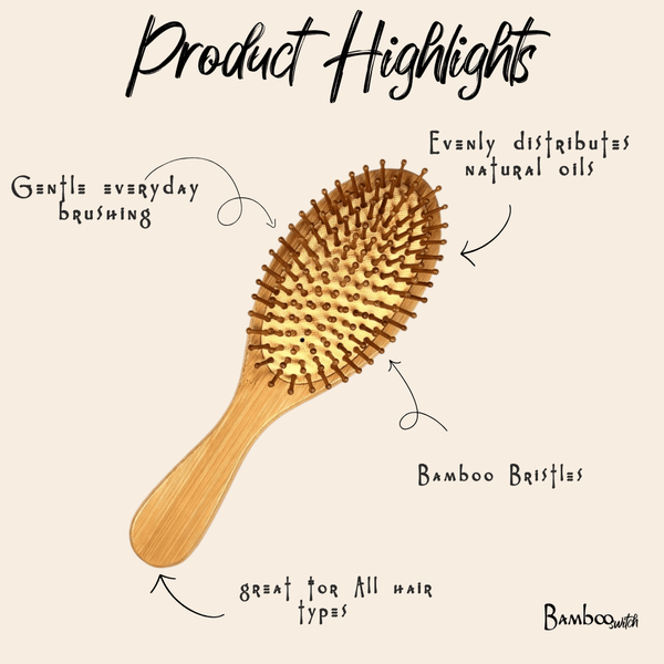 Bamboo Rounded Hair Brush | Classic Handle