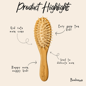 Bamboo Rounded Hair Brush | For Kids