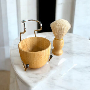 Bamboo Shaving Bowl & Brush Set