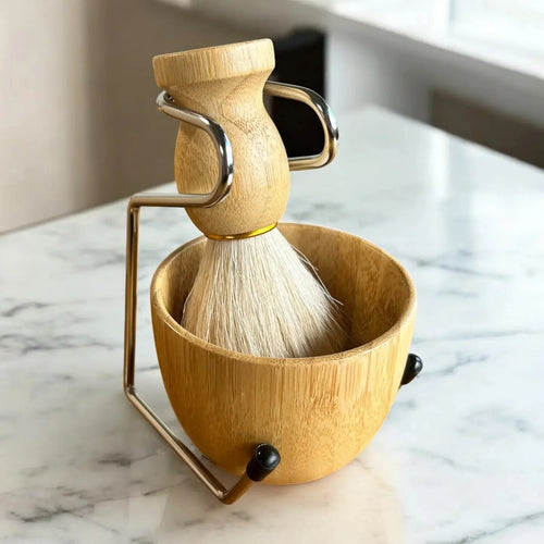 Bamboo Shaving Bowl & Brush Set