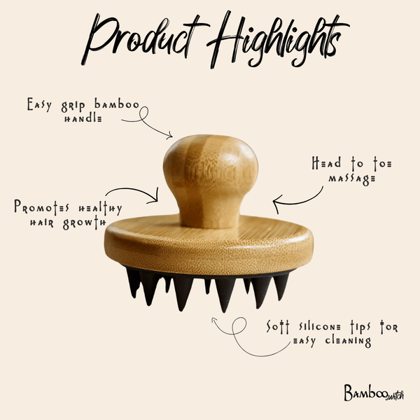 Bamboo & Silicone Scalp Massage Brush
