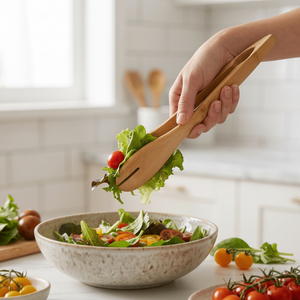 Bamboo Slotted Tongs