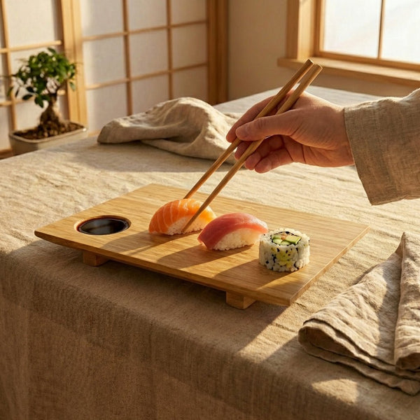 Bamboo Sushi Plate Set
