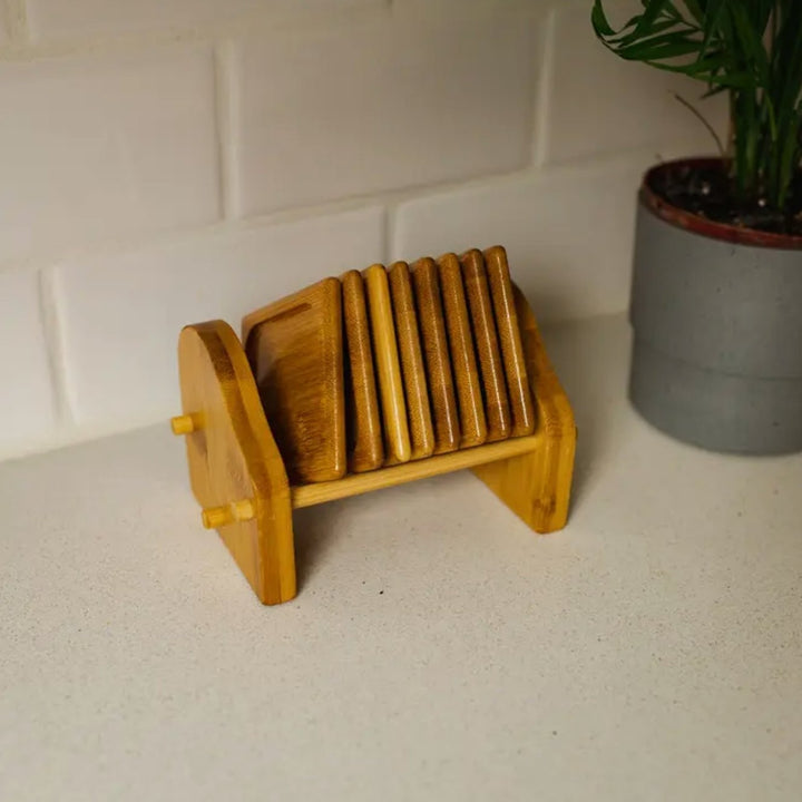 Bamboo Tea Coaster & Holder | 8pc