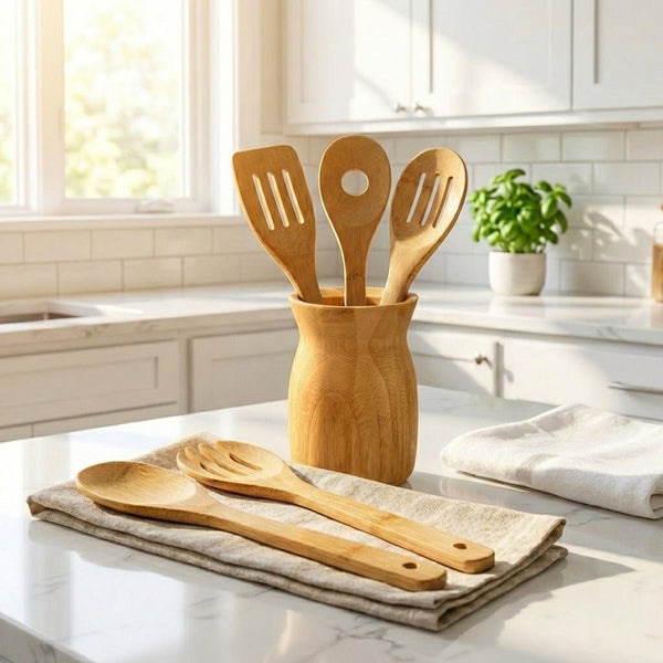 Bamboo Utensil Holder