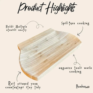 Bamboo Utensil Rest | Flat