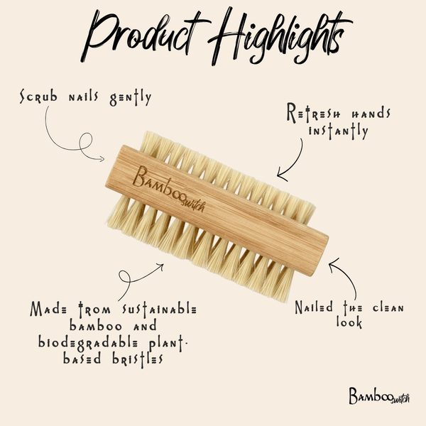 Bamboo Vegan Nail Brush | Sisal Bristles