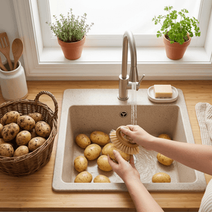 Bamboo Veggie Cleaning Brush | Oval