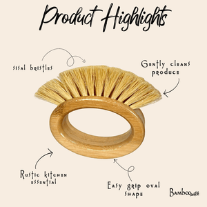 Bamboo Veggie Cleaning Brush | Oval