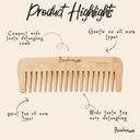Bamboo Wide Tooth Comb | Compact