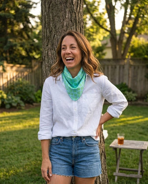 Bandana Scarf - Sunflower Overdye Glacier Blue Square