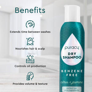 Puracy Dry Shampoo (Benzene & Silicone-Free, Color-Safe)