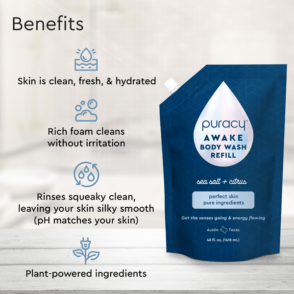 Puracy Natural Body Wash - Acidified, PH Balanced
