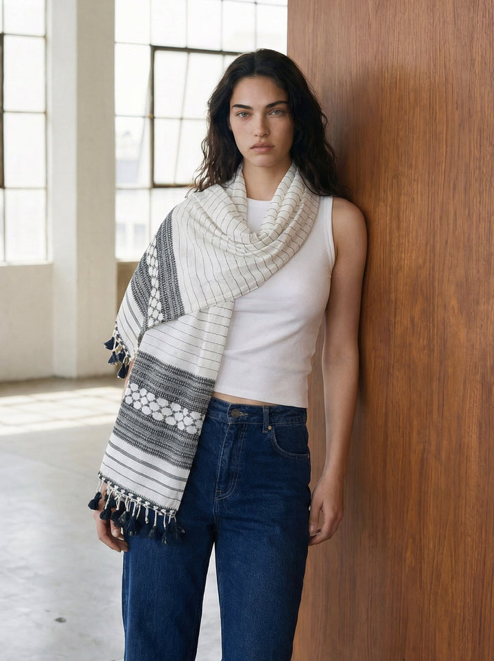 White Kutch Scarf