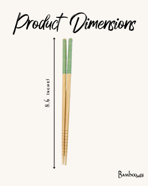 Bamboo Chopstick Set with Color-Grip Options