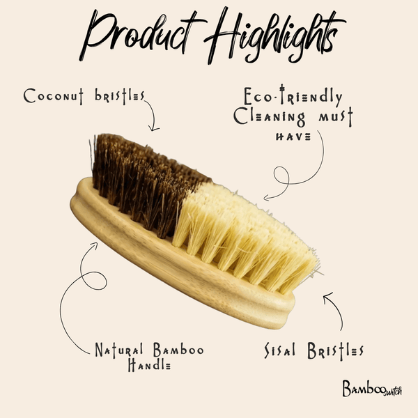 Bamboo Multipurpose Cleaning Brush | Sisal & Coconut Bristle