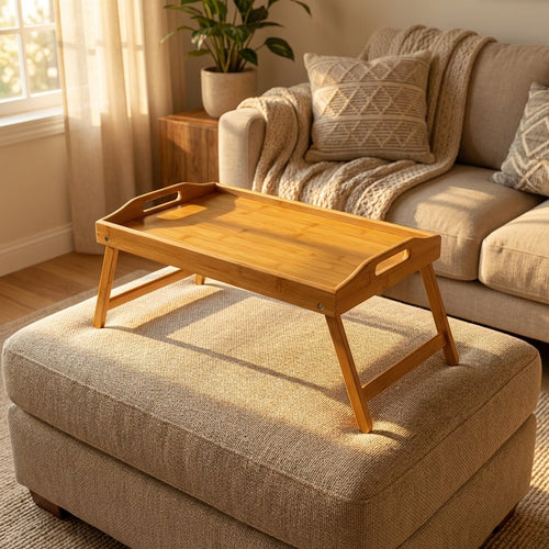 Collapsible Bamboo Bed Tray