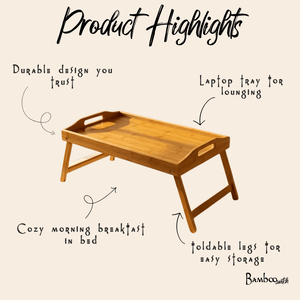 Collapsible Bamboo Bed Tray