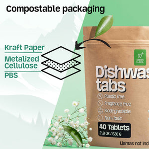 NEW - Fragrance & PVA Free Dish Washer Tabs - No Plastic, Non Toxic