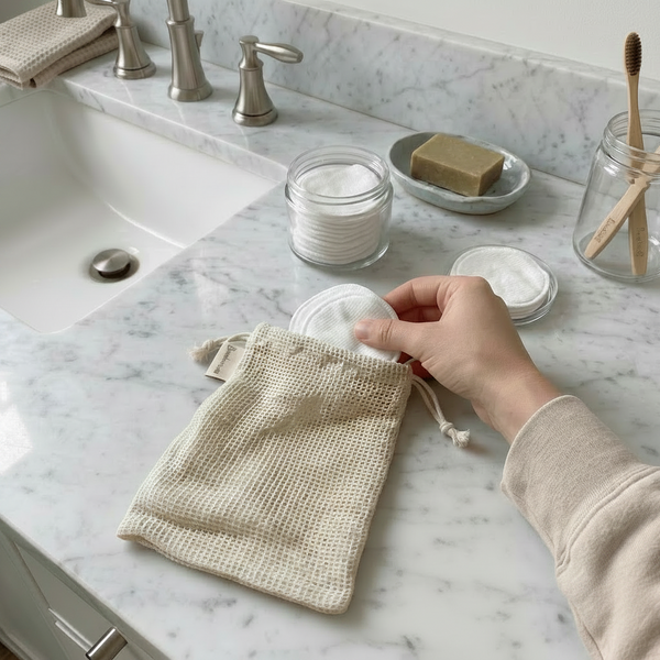 Cotton Mesh Wash Bag
