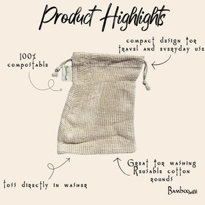 Cotton Mesh Wash Bag