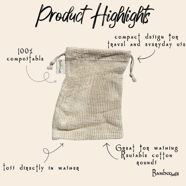 Cotton Mesh Wash Bag