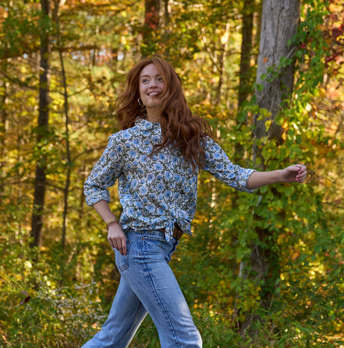 Good Boyfriend Shirt - Darlington Floral Bluebird