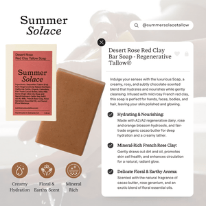 Desert Rose – Red Clay Bar Soap | Floral & Cacao Butter Infused