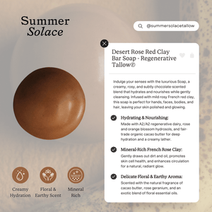 Desert Rose – Red Clay Sphere Soap | Floral & Cacao Butter Infusion