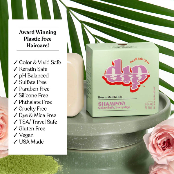 Color Safe Shampoo Bar for Every Day - Rose & Matcha Tea