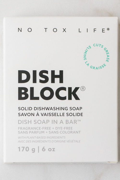 DISH BLOCK® solid dish soap - 6 oz (170g) bar - No Tox Life®