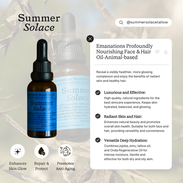Emanations Face Oil – Deeply Nourishing | Champa, Tuberose & White Ginger Lily