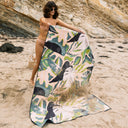 Festival Blanket: Monstera Green Pink