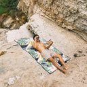 Festival Blanket: Monstera Green Pink