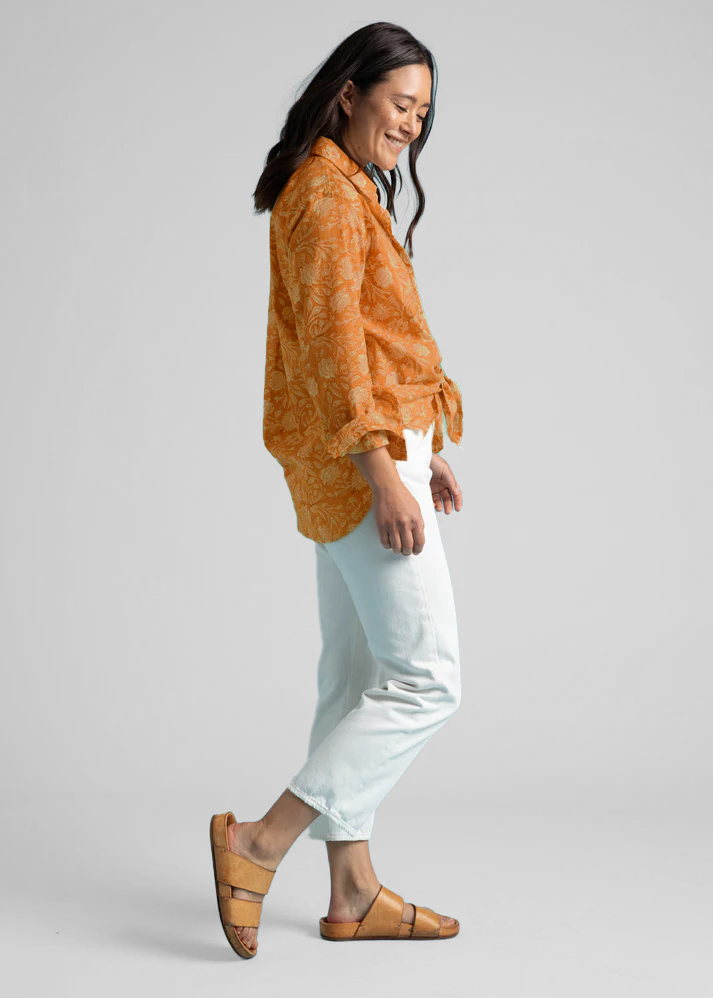 Good Boyfriend Shirt - Floral Escape Marigold Overdye