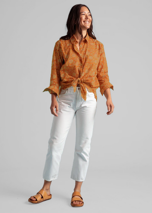 Good Boyfriend Shirt - Floral Escape Marigold Overdye
