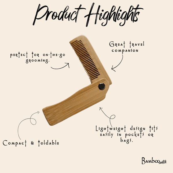 Foldable Bamboo Hair Comb