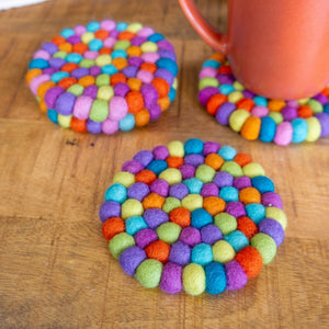 Shiny Happy Eco Coasters - Rainbow