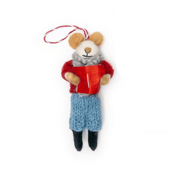 Ginny and Chris Boho Mouse Eco Ornaments - Set of 2