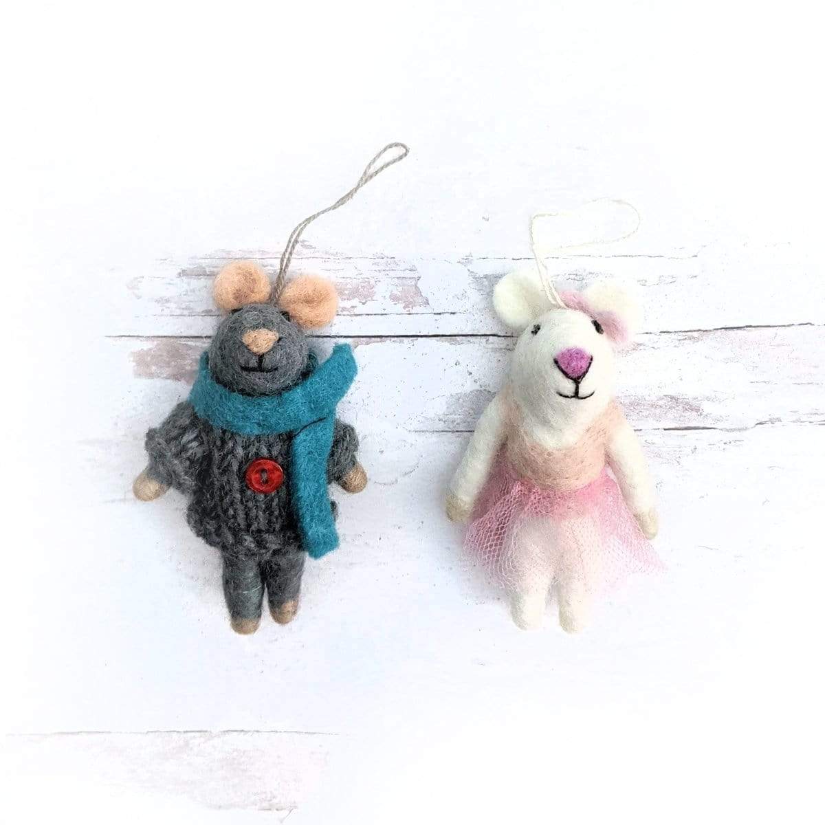 Friendsheep Lulu and Marty Mouse Ornaments