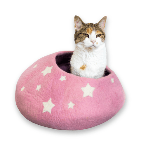 Rose Pink Midnight Stars Eco Kitty Cave