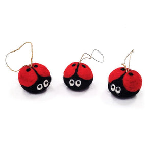 Charmed Ladybug Eco Ornaments - Set of 3