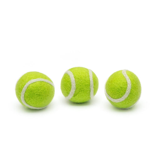 Mini Tennis Wool Balls 1.5 in - Set of 3 - Classic Green
