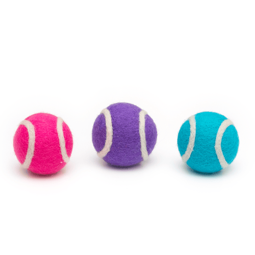 Pop Colors Mini Tennis Wool Balls 1.5 in - Set of 3