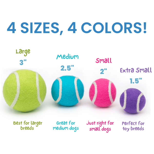 Mini Tennis Wool Balls 1.5 in - Set of 3 - Classic Green